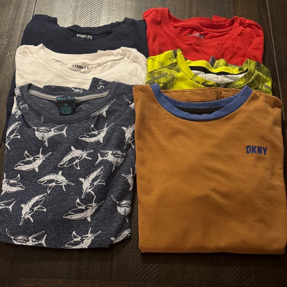 Boy’s DKNY and Graphic Tees in Blue, Red, White, Yellow, and Brown - Size L